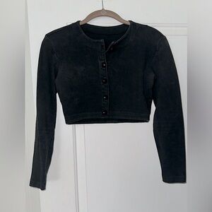 Vintage Betsey Johnson Black Button Up Crop Top/Jacket